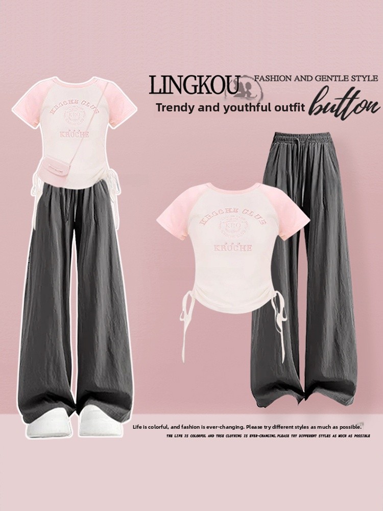 Vintage Fashion T Shirts - Fashionable Large Size Women's Summer Set