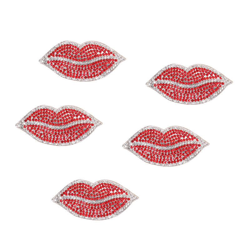 Vintage Fashion Magazine - 5pcs Small Size Rhinestones Red Lips