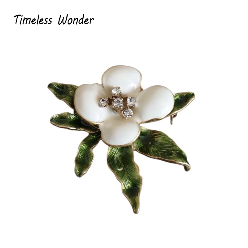 Vintage Fashion Runway - Timeless Wonder Retro Enamel Zircon Floral