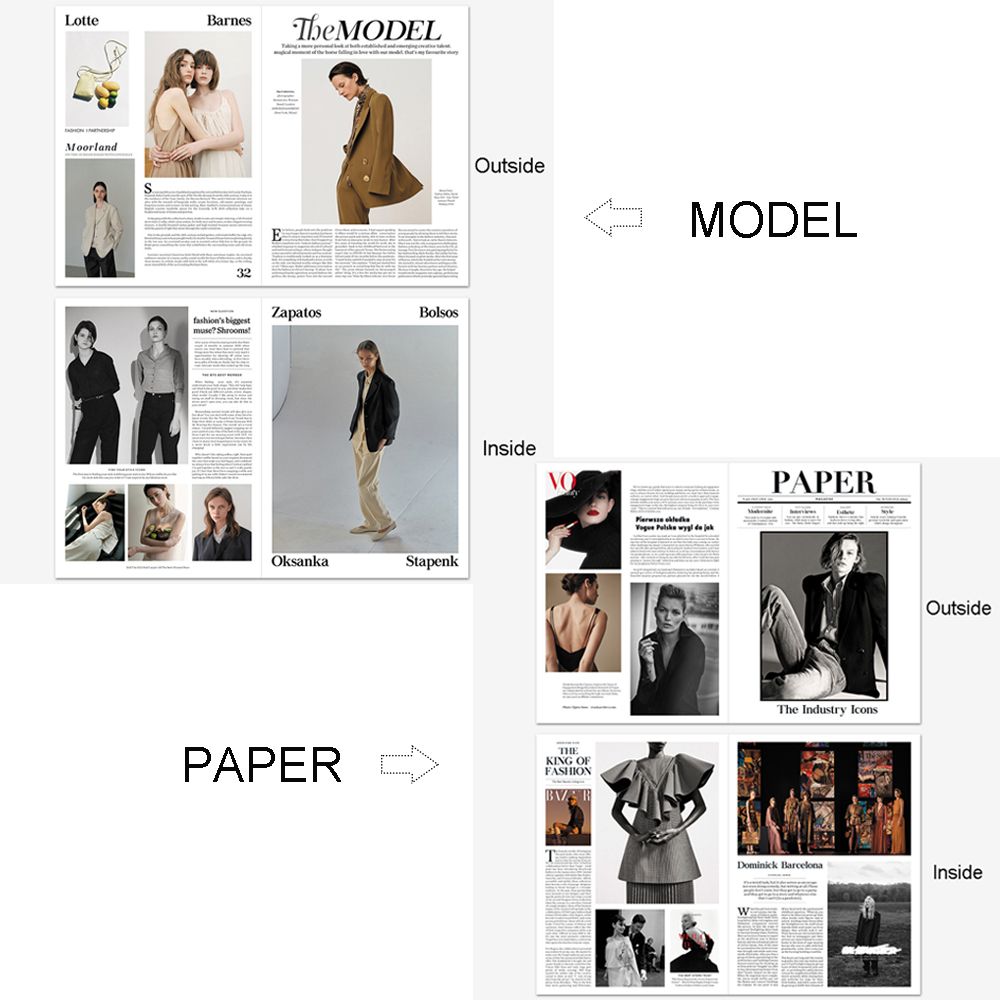 Vintage Fashion Magazine - 1 Sheet Magazine Style Newspaper Photography