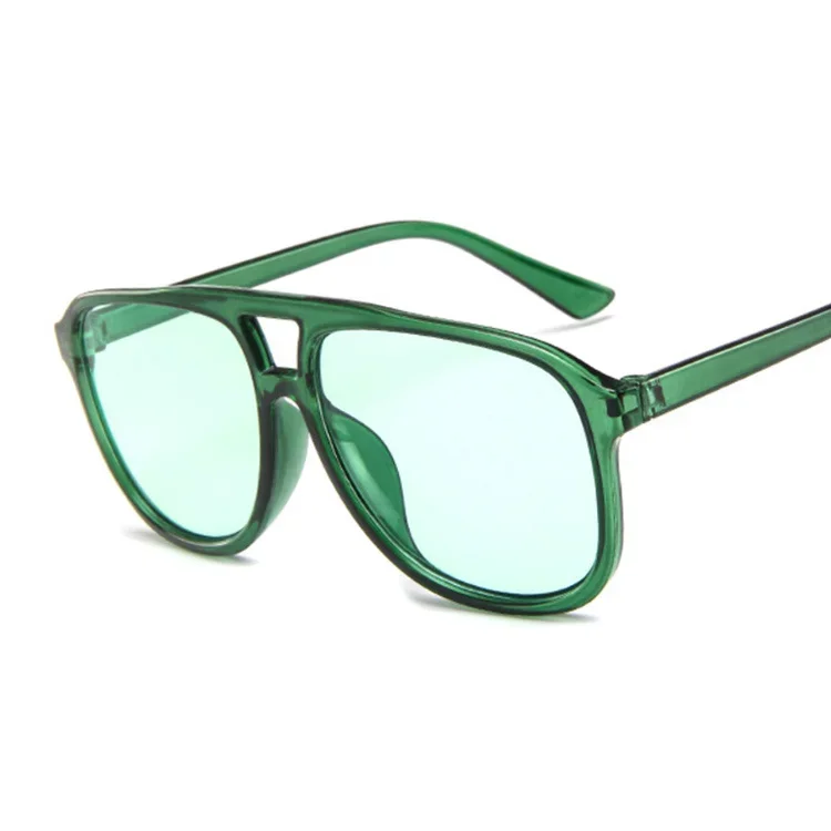 Vintage Fashion Brands - Woman Green Oversized Pilot Sunglasses Man