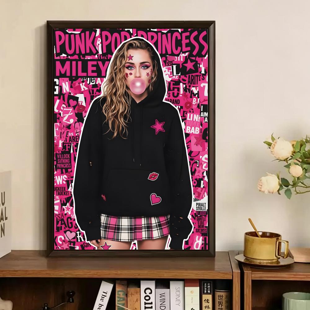 Singer M-Miley Cyrus  Painting - огляд і ціна Vintage Fashion Prints For Wall