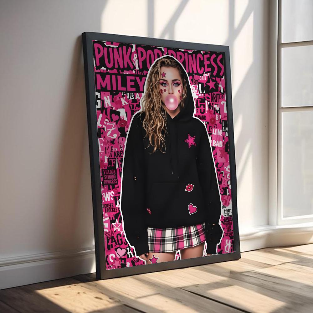 Singer M-Miley Cyrus  Painting - огляд і ціна Vintage Fashion Prints For Wall