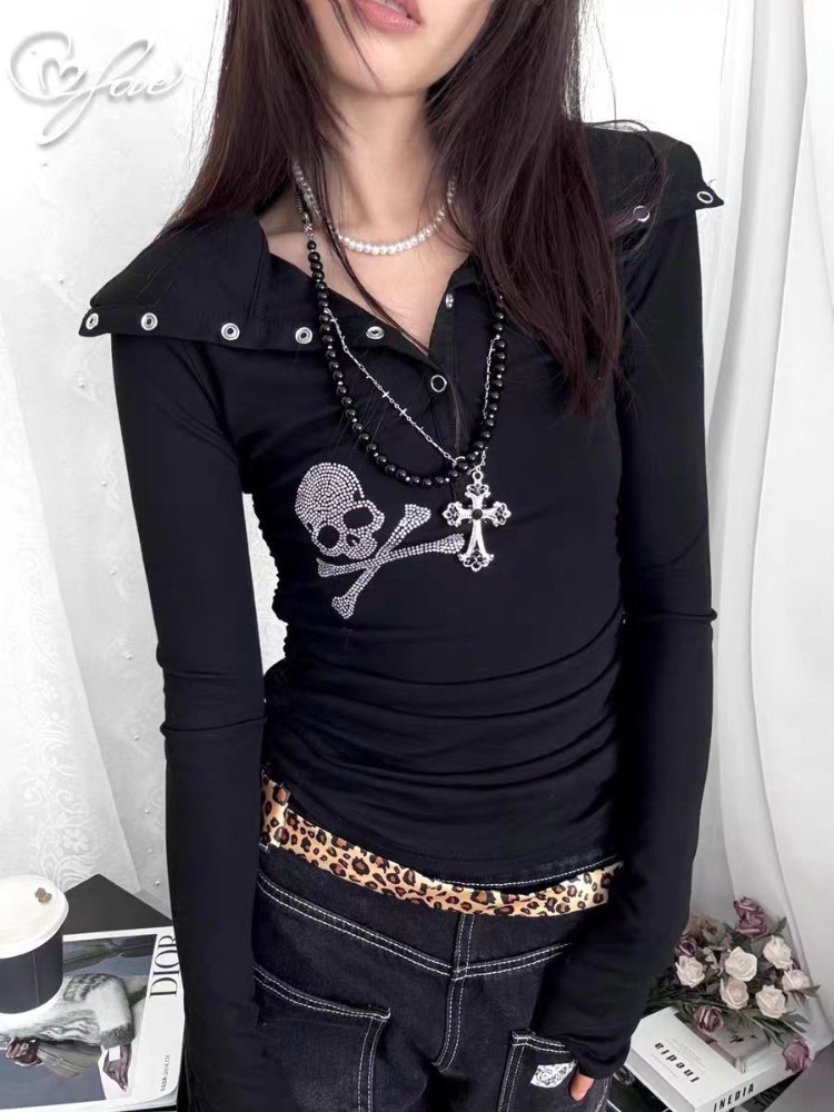 Women Gothic Subculture Skull  - огляд і ціна Vintage Fashion T Shirts
