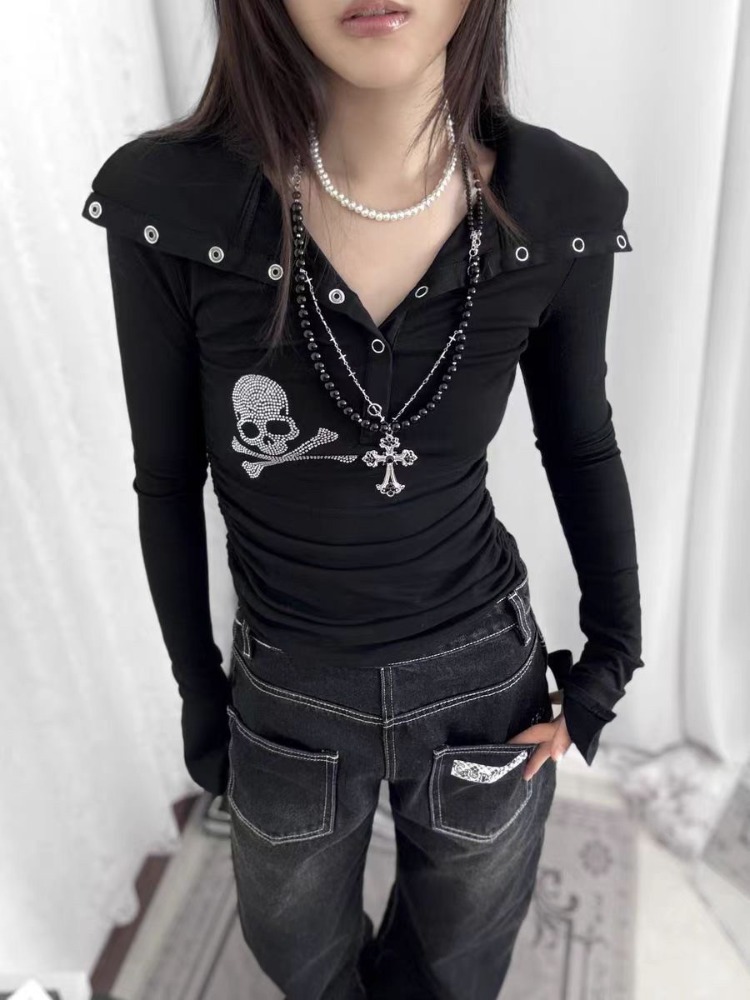 Women Gothic Subculture Skull  - огляд і ціна Vintage Fashion T Shirts