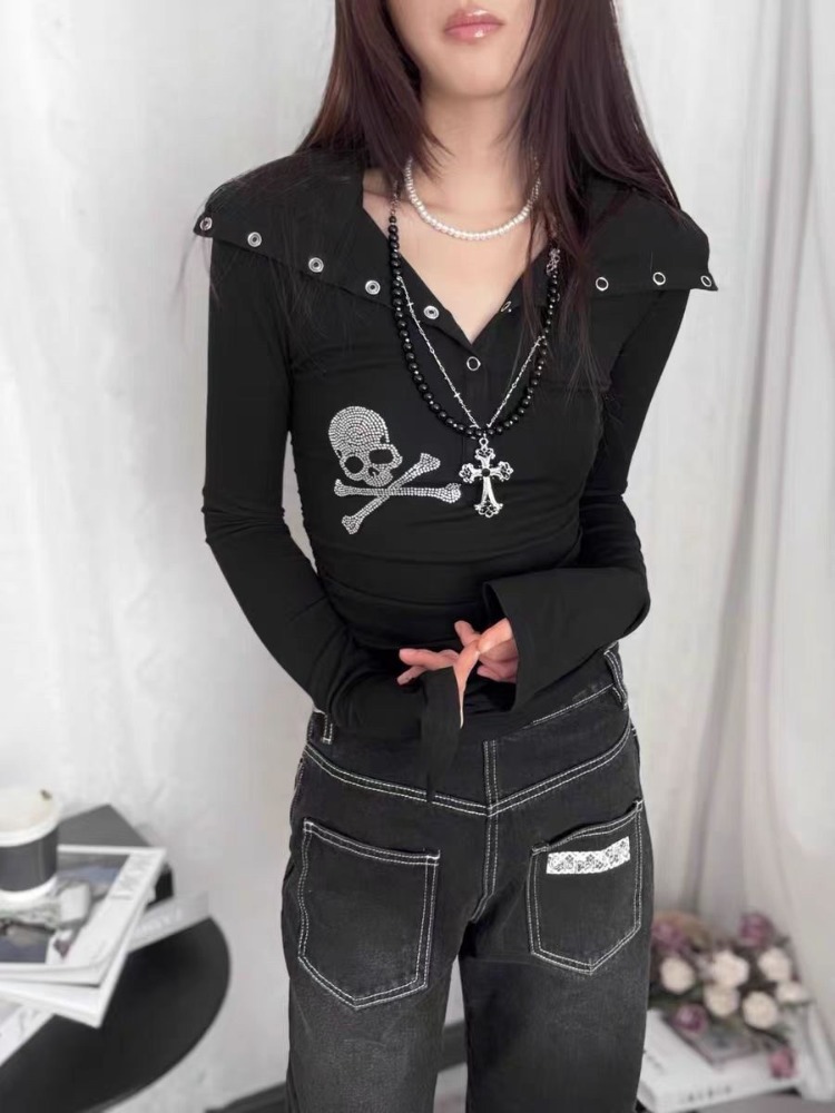 Women Gothic Subculture Skull  - огляд і ціна Vintage Fashion T Shirts