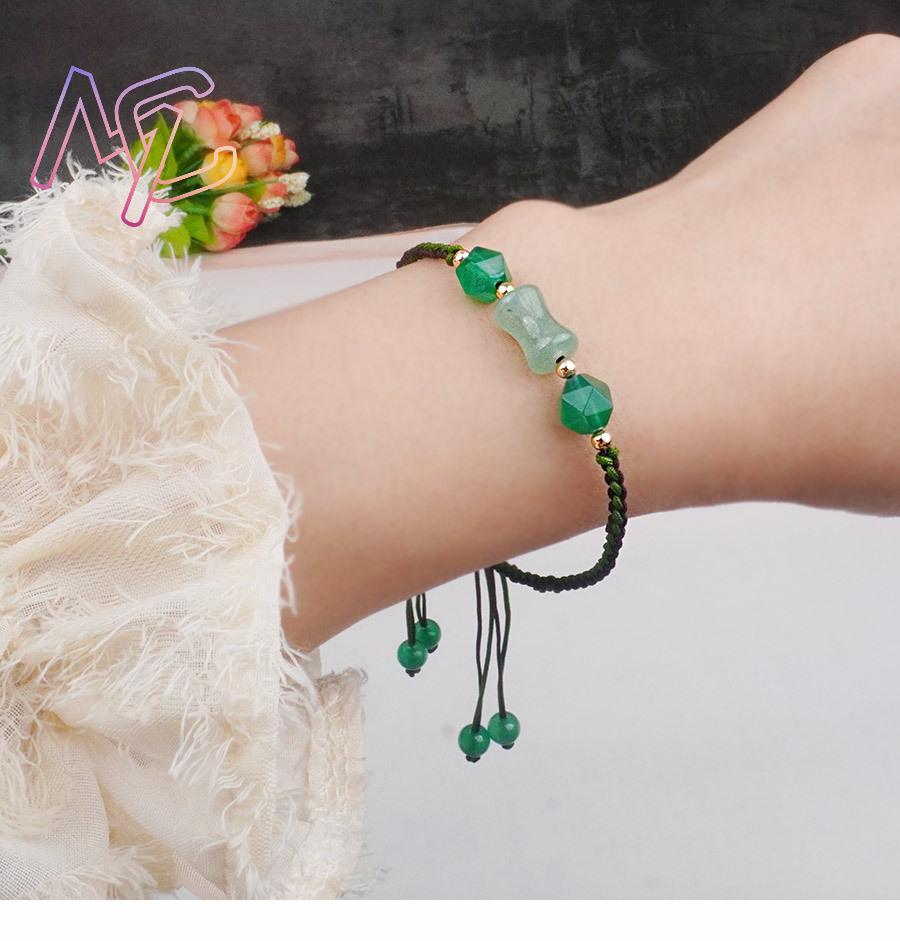 Green Natural Jade Beads Brace - огляд і ціна Vintage Fashion Women