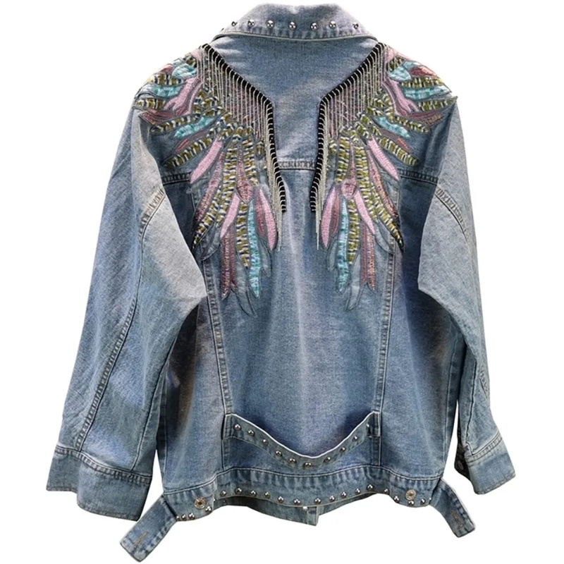 2026 New AutumnFashion Rivet W - огляд і ціна Patchwork Jean Jacket
