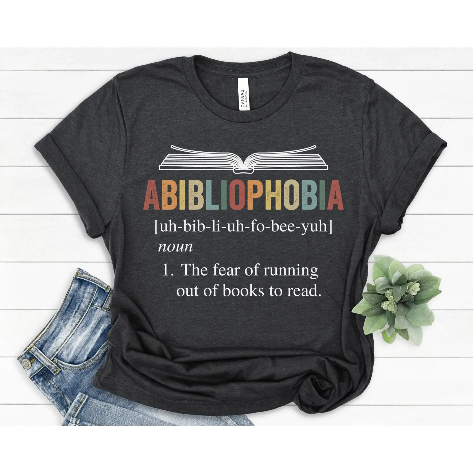 Abibliophobia T Shirt Funny Bo - огляд і ціна Vintage Fashion Knitwear Book