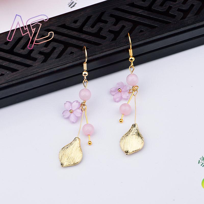 Pink Natural Jade Flower Earri - огляд і ціна Vintage Fashion Women