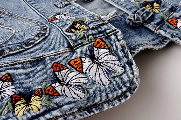Women 2026 Spring Embroidered  - огляд і ціна Patchwork Jean Jacket