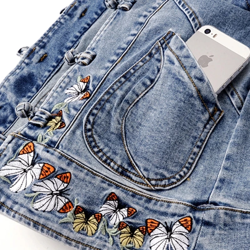 Women 2026 Spring Embroidered  - огляд і ціна Patchwork Jean Jacket