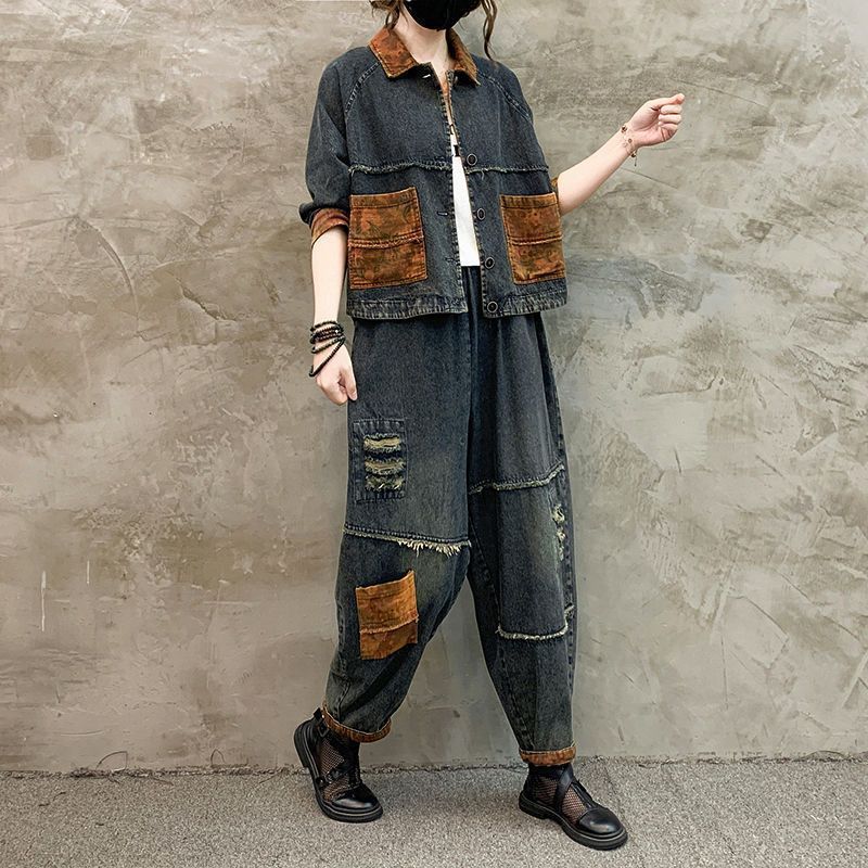 Autumn Winter Women Retro Cowb - огляд і ціна Patchwork Jean Jacket
