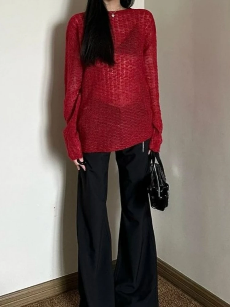 Y2K See-Through Knitted Women' - огляд і ціна Vintage Fashion T Shirts