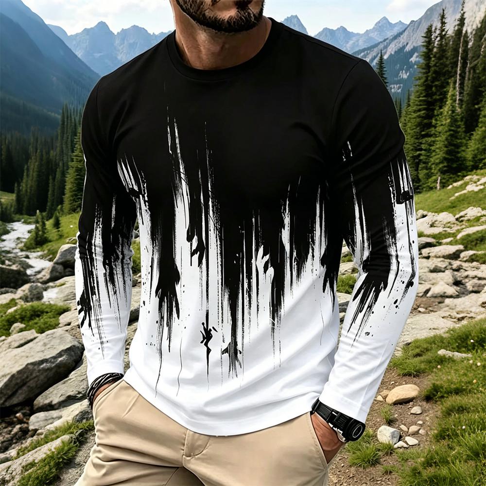 Men's Gradient Ink Splash Long - огляд і ціна Vintage Fashion T Shirts