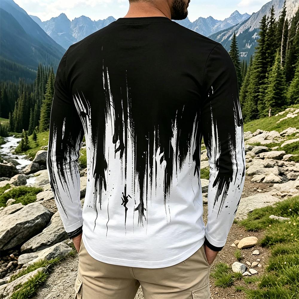 Men's Gradient Ink Splash Long - огляд і ціна Vintage Fashion T Shirts