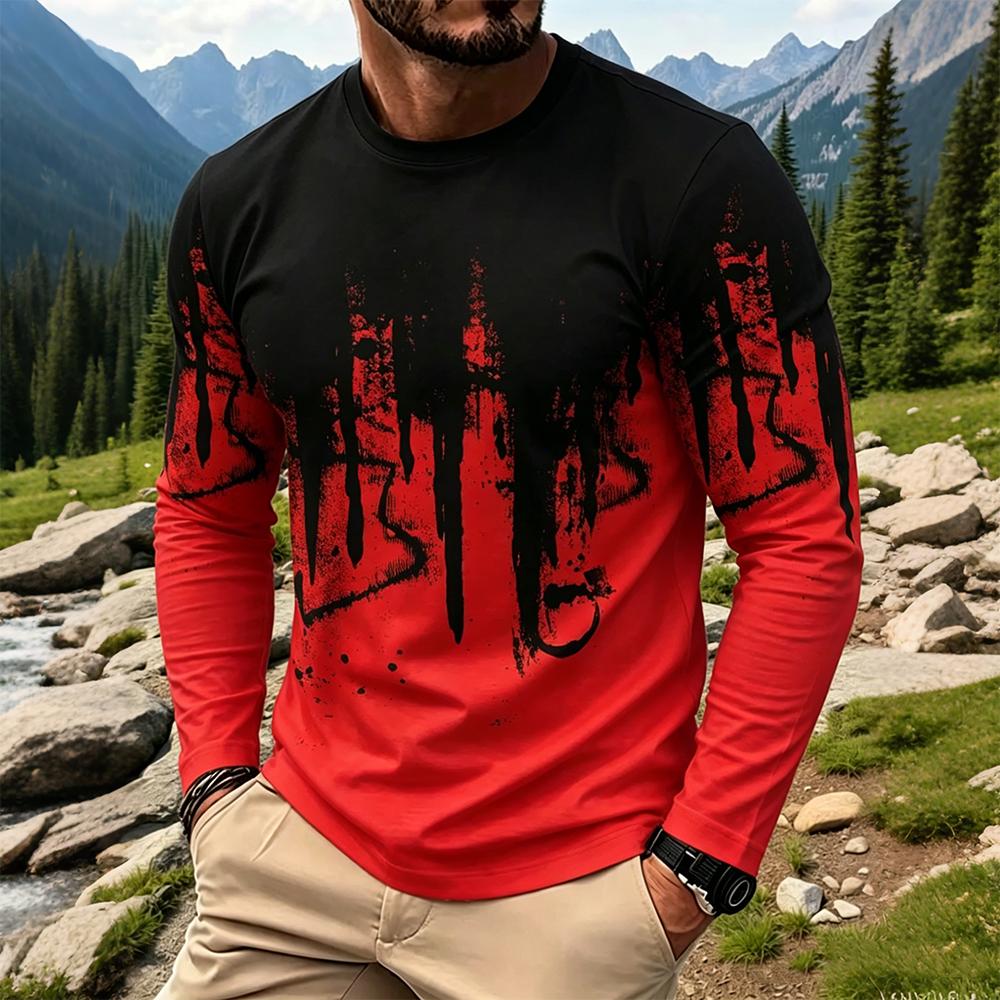Men's Gradient Ink Splash Long - огляд і ціна Vintage Fashion T Shirts